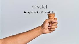  Presentation with biscuit - Theme consisting of hand-of-hispanic-man-holding background and a light gray colored foreground