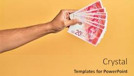  Presentation with man heart attact hand hold - Cool new PPT theme with hand-of-hispanic-man-holding backdrop and a yellow colored foreground