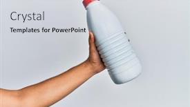  Presentation with white milk - PPT theme with hand-of-hispanic-man-holding background and a light gray colored foreground