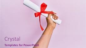  Presentation with diploma - PPT layouts featuring hand-of-hispanic-man-holding background and a lemonade colored foreground