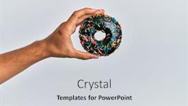  Presentation with white chocolate - Beautiful slide deck featuring hand-of-hispanic-man-holding backdrop and a light gray colored foreground