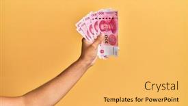  Presentation with chinese chinese - Colorful slide set enhanced with hand-of-hispanic-man-holding backdrop and a yellow colored foreground