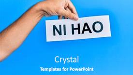  Presentation with chinese - Amazing PPT layouts having hand-of-hispanic-man-holding backdrop and a light gray colored foreground