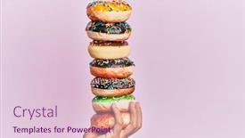  Presentation with donuts pink - Presentation theme consisting of hand-of-hispanic-man-holding background and a lemonade colored foreground