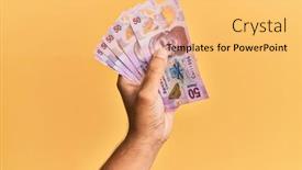  Presentation with mexican - Audience pleasing presentation theme consisting of hand-of-hispanic-man-holding backdrop and a yellow colored foreground