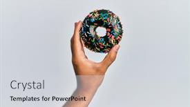  Presentation with hand holding colorful brain sketch - Colorful slides enhanced with hand-of-hispanic-man-holding backdrop and a light gray colored foreground