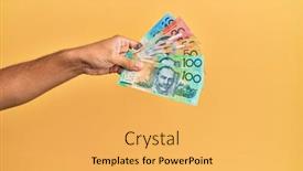  Presentation with australian - Audience pleasing presentation design consisting of hand-of-hispanic-man-holding backdrop and a yellow colored foreground