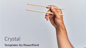  Presentation with wooden - Cool new PPT theme with hand-of-hispanic-man-holding backdrop and a light gray colored foreground