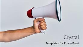  Presentation with hand holding colorful brain sketch - Theme with hand-of-hispanic-man-holding background and a light gray colored foreground