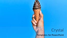  Presentation with ice blue - PPT layouts having hand-of-hispanic-man-holding background and a cyan colored foreground