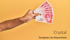  Presentation with israel - Slide deck with hand-of-hispanic-man-holding background and a yellow colored foreground