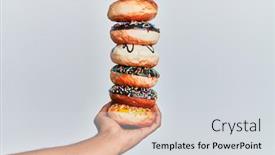  Presentation with tower - PPT theme featuring hand-of-hispanic-man-holding background and a light gray colored foreground