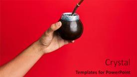  Presentation with infusion - Cool new PPT theme with hand-of-hispanic-man-holding backdrop and a red colored foreground