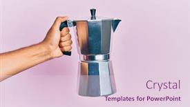  Presentation with coffee - Colorful presentation theme enhanced with hand-of-hispanic-man-holding backdrop and a lemonade colored foreground