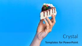  Presentation with hispanic - Presentation theme having hand-of-hispanic-man-holding background and a cyan colored foreground