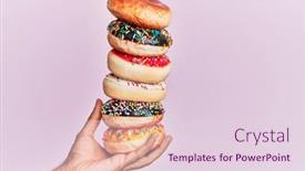  Presentation with donuts pink - Theme featuring hand-of-hispanic-man-holding background and a lemonade colored foreground