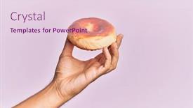  Presentation with pink - Amazing slide deck having hand-of-hispanic-man-holding backdrop and a lemonade colored foreground