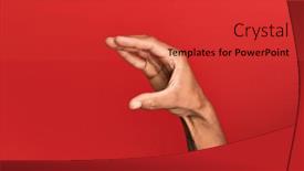  Presentation with red - Slide set having hand-of-hispanic-man-over background and a red colored foreground