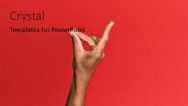  Presentation with red - Audience pleasing presentation consisting of hand-of-hispanic-man-over backdrop and a red colored foreground