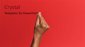  Presentation with red - PPT theme featuring hand-of-hispanic-man-over background and a red colored foreground