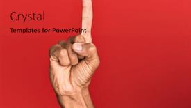  Presentation with understanding - Amazing PPT theme having hand-of-hispanic-man-over backdrop and a red colored foreground