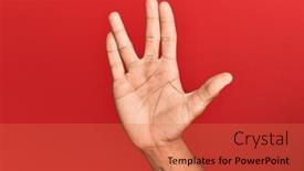  Presentation with hispanic culture - Amazing slide set having hand-of-hispanic-man-over backdrop and a red colored foreground