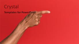  Presentation with red - Slide deck consisting of hand-of-hispanic-man-over background and a red colored foreground