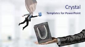  Presentation with law media - Slide deck with hand of law and justice mixed media background and a sky blue colored foreground