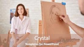  Presentation with drawing art therapy - Presentation theme consisting of  background and a  colored foreground