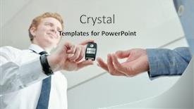  Presentation with car sales - Presentation having hand-of-male-buyer-going background and a light gray colored foreground