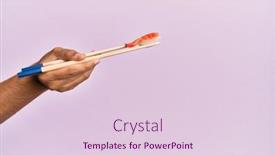  Presentation with prawn - PPT theme featuring hand-of-man-holding-prawn background and a lemonade colored foreground