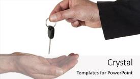  Presentation with man in suit guitar - Beautiful presentation theme featuring hand of man in business backdrop and a light gray colored foreground