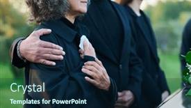  Presentation with funeral service - Presentation consisting of hand-of-mature-man background and a navy blue colored foreground