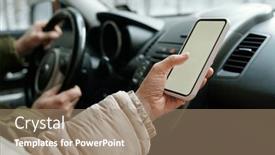  Presentation with navigation - PPT theme consisting of hand-of-mature-woman background and a coral colored foreground