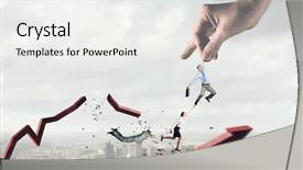 Presentation with power media - Slides featuring hand of power and control mixed media background and a white colored foreground