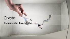  Presentation with power media - Audience pleasing theme consisting of hand of power and control backdrop and a light gray colored foreground