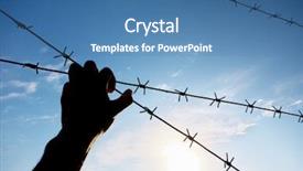  Presentation with prison - Cool new theme with hand of prison and sky backdrop and a teal colored foreground