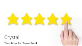  Presentation with five star - Beautiful slides featuring hand-of-putting-increase-five backdrop and a white colored foreground
