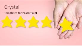  Presentation with business experience - PPT layouts consisting of hand-of-putting-increase-five background and a lemonade colored foreground