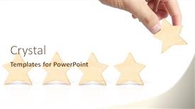  Presentation with business experience - Colorful presentation enhanced with hand-of-putting-increase-wood backdrop and a cream colored foreground