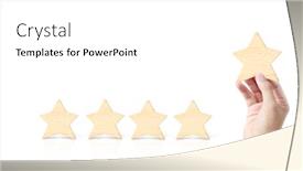  Presentation with five star - Beautiful presentation featuring hand-of-putting-increase-wood backdrop and a white colored foreground