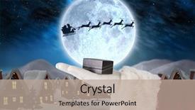  Presentation with santa claus holding scroll paper - Theme consisting of hand of santa claus holding background and a mint green colored foreground