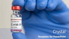  Presentation with latex gloves - Audience pleasing PPT layouts consisting of hand-of-scientist-doctor-nurse backdrop and a teal colored foreground