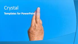  Presentation with superstition - PPT layouts featuring hand-of-senior-hispanic-man background and a teal colored foreground