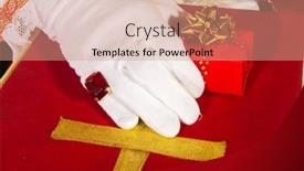  Presentation with sinterklaas - Slides consisting of hand-of-sinterklaas background and a coral colored foreground