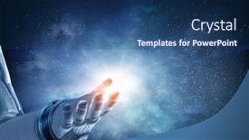  Presentation with spaceman - Amazing slides having hand-of-spaceman-mixed-media backdrop and a ocean colored foreground