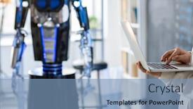  Presentation with software - PPT layouts having hand-of-teenage-student background and a teal colored foreground