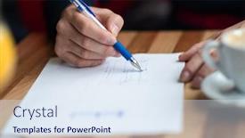  Presentation with sketching - Slide deck enhanced with hand-of-the-designer background and a sky blue colored foreground