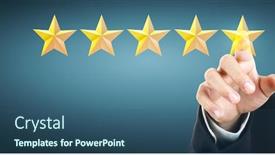  Presentation with five stars - Cool new theme with hand-of-touching-rise backdrop and a ocean colored foreground