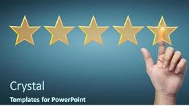  Presentation with evaluation - PPT layouts having hand-of-touching-rise background and a ocean colored foreground